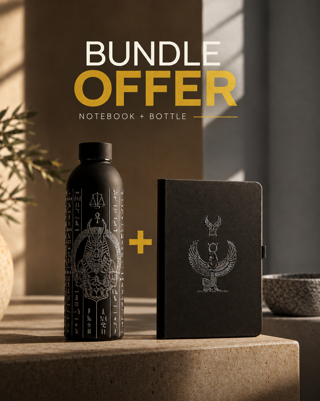 Anubis Bottle 500ml & ISIS A5 80pgs Notebook