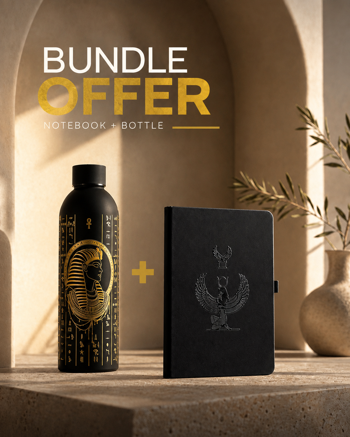 TUT-ANKHAMUN Bottle & ISIS A5 80pgs Notebook